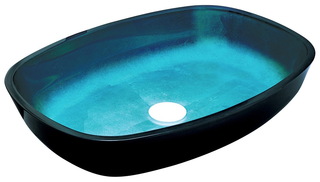 KVAORE sklenené umývadlo 54x11x39,5 cm, modrá TY224