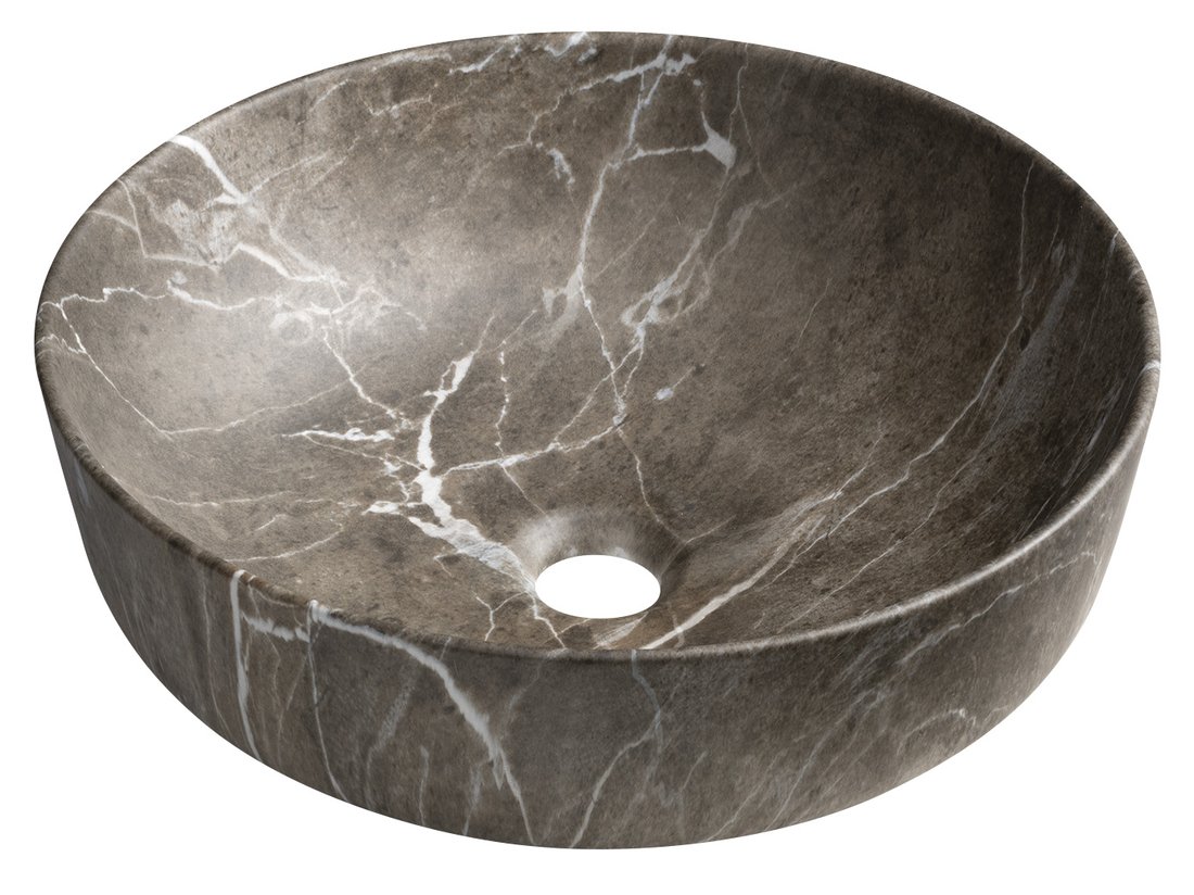 Levně RONDEA keramické umyvadlo na desku Ø 41cm, breccia mramor AR445BM