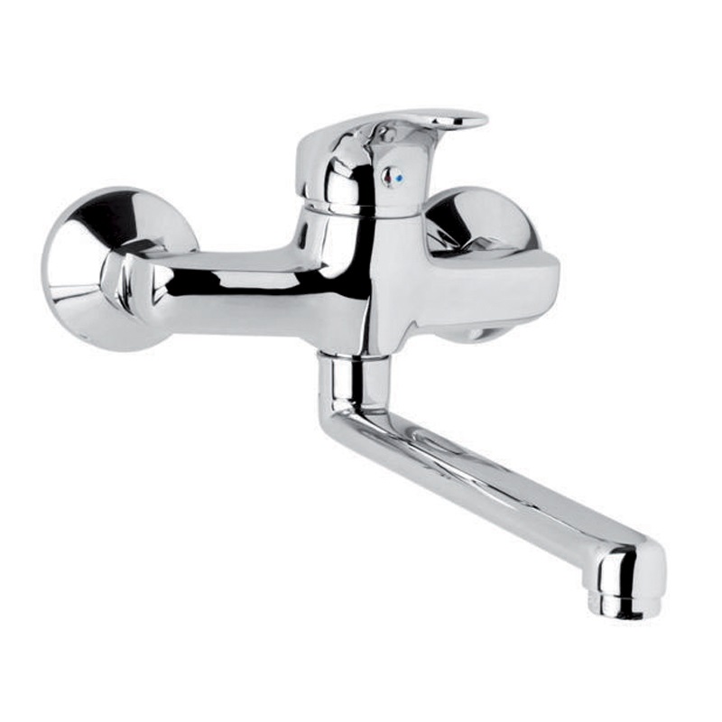 Mereo, Drezová nástenná batéria, Sonáta, 100 mm, s ramienkom plochým rovným 210 mm, chróm CB302AN CB302AN