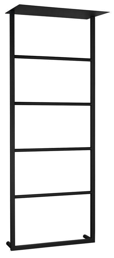 Levně SKA nástěnný sušák ručníků s policí 454x1184x252mm, černá mat SKA701