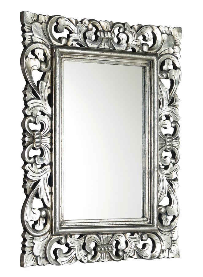 SAMBLUNG zrcadlo v rámu, 40x70cm, stříbrná IN109