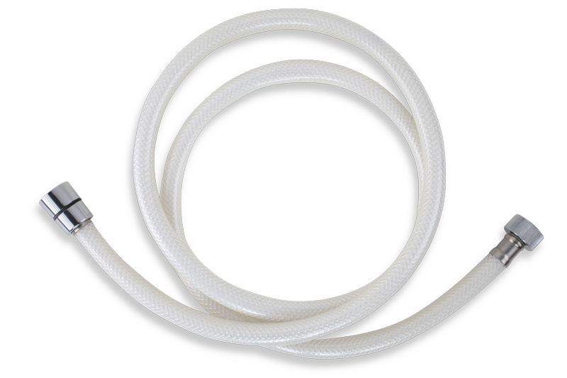 Plastová hadice 150 cm bílá-chrom PVC/155,1