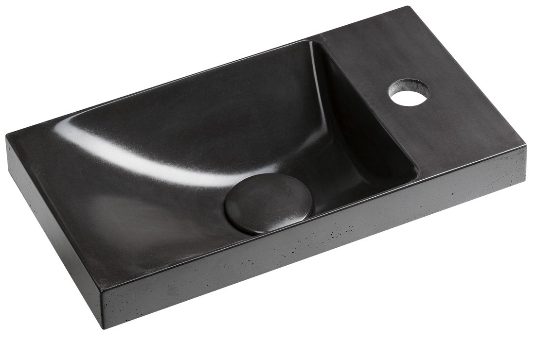 AGOS betonové umývátko 40x22cm, levé/pravé, antracit pololesk AS40016