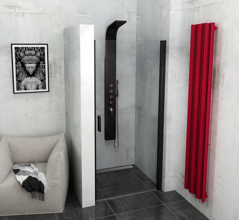 ZOOM LINE BLACK sprchové dveře 900mm, čiré sklo ZL1290B