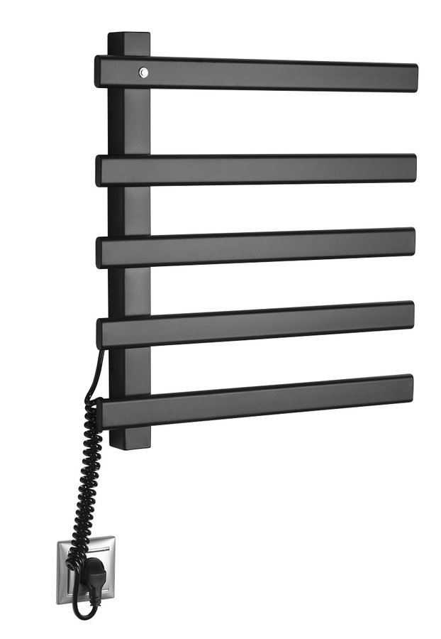 Levně ELCOR elektrický sušák ručníků 480x520x50mm, 85W, černá mat EB530