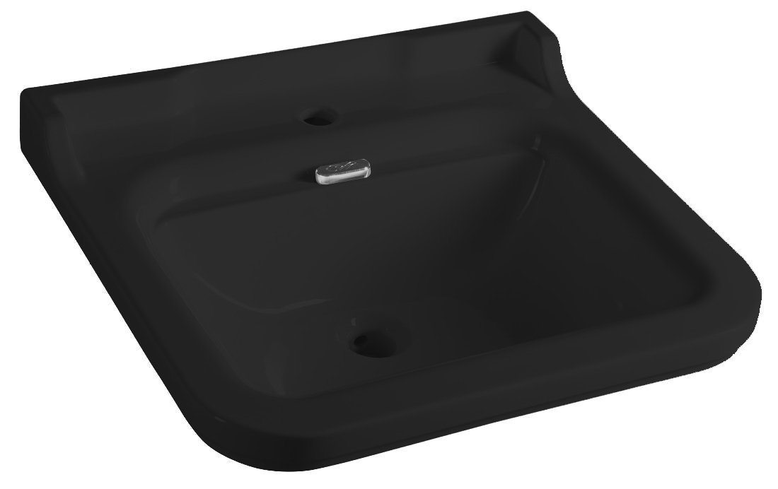 WALDORF keramické umývadlo 60x55cm, čierna mat 4140K7