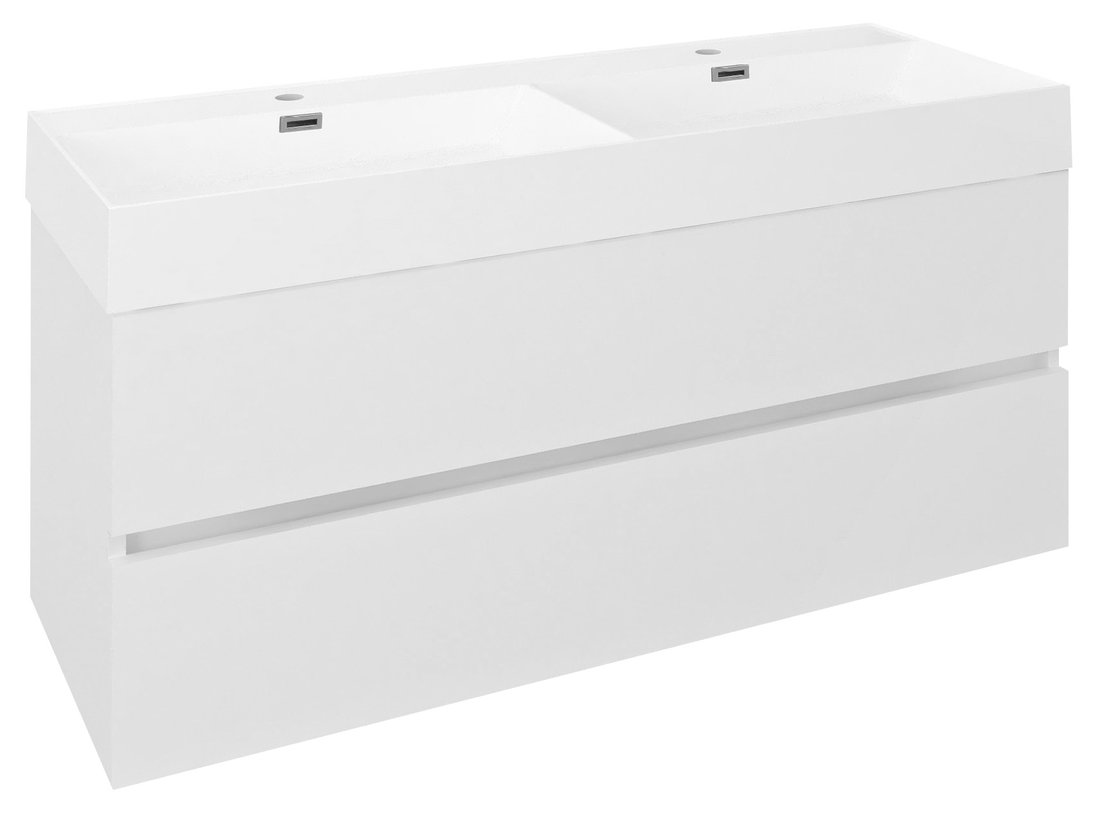 ODETTA umyvadlová skříňka 118x50x43,5cm, bílá lesk DT120-3030