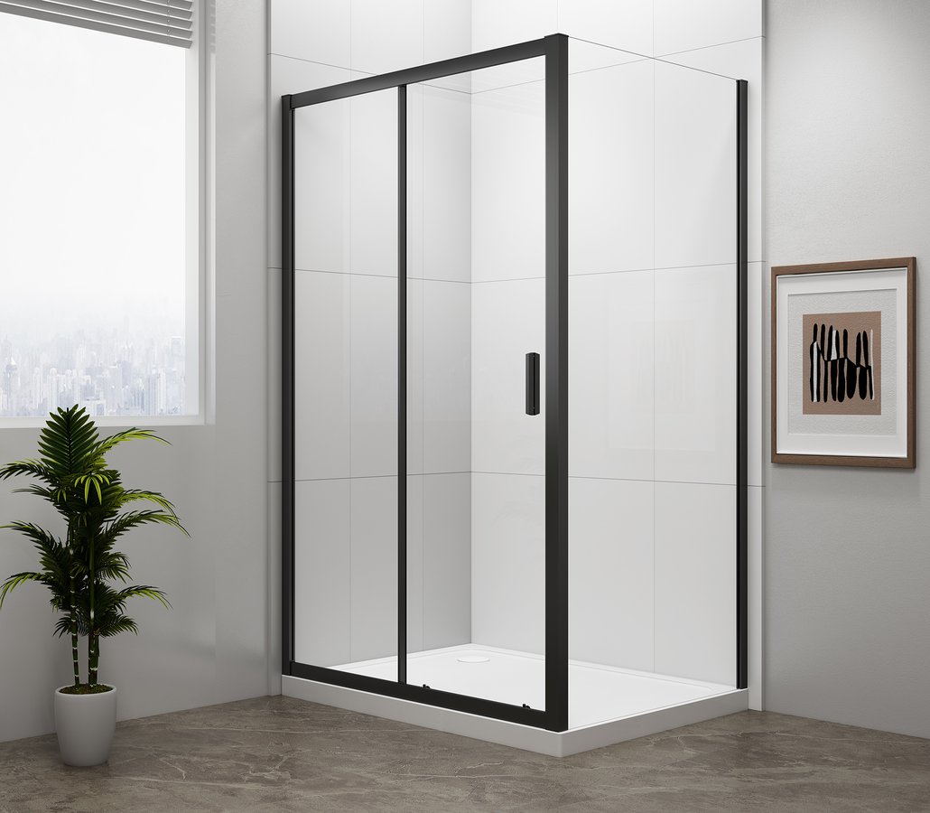 Levně EASY BLACK obdélníkový sprchový kout 1100x900mm, čiré sklo L/P varianta EL1115B-03