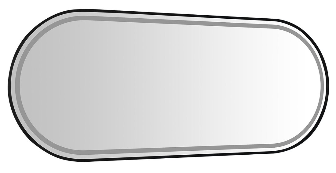 Levně KAIRA oválné zrcadlo s LED osvětlením 50x120cm, černá mat KA500