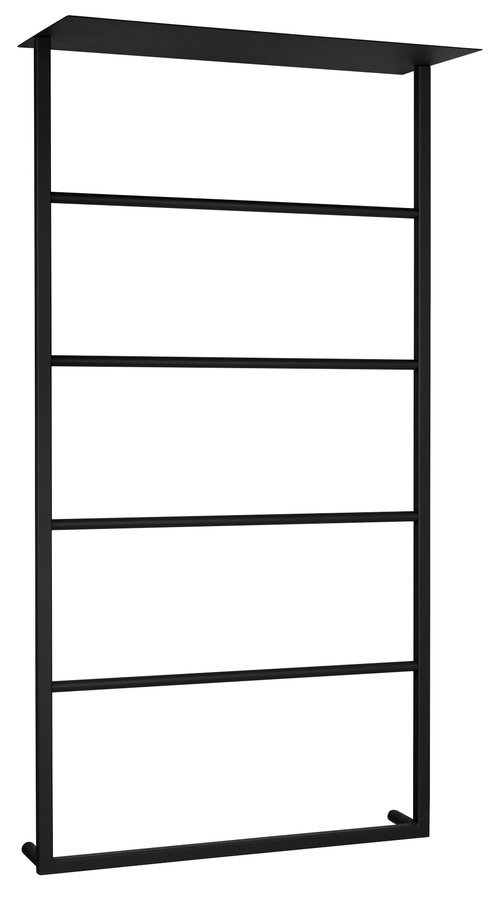 Levně SKA nástěnný sušák ručníků s policí 604x1184x252mm, černá mat SKA702