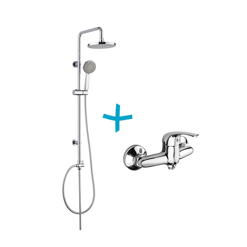 Mereo, Sprchová souprava Lila-plastová hlavová sprcha a třípolohová ruční sprcha vč. sprch. baterie 150 mm CBEE609 CBEE609